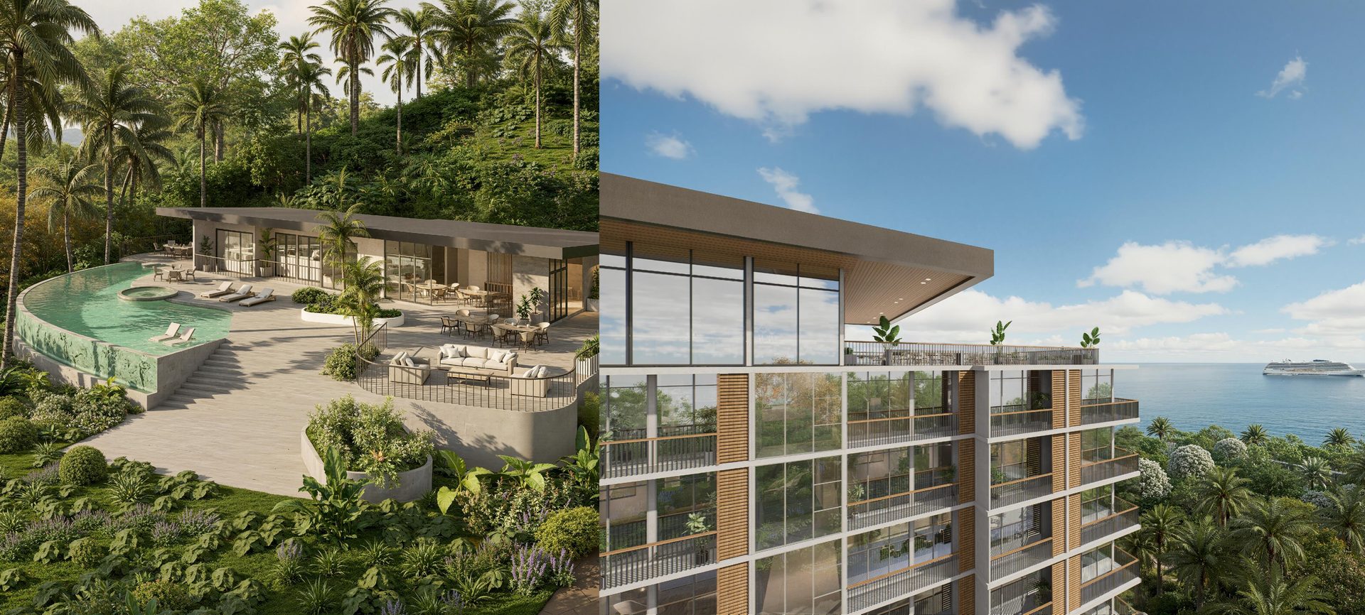 The Palm Haus — infinity pool and amenity grounds